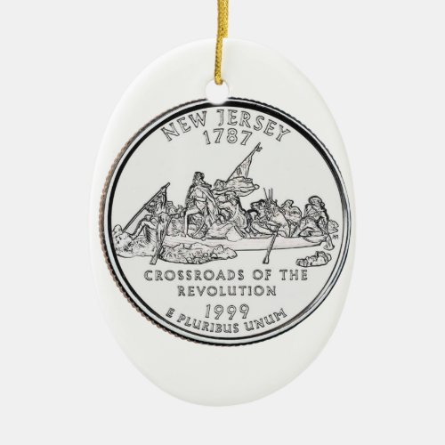 New Jersey State Quarter Ceramic Ornament