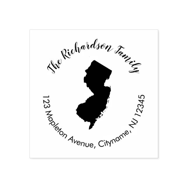 New Jersey state return address rubber stamp Zazzle