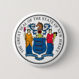 New Jersey state seal america republic symbol flag Button