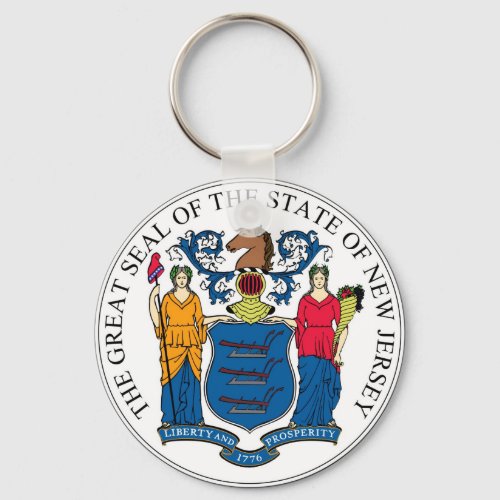 New Jersey State Seal and Motto Keychain