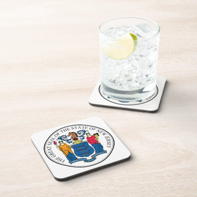 New Jersey State Seal - Beverage Coaster (Right Side)