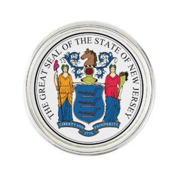 New Jersey State Seal - Lapel Pin by SuperFlagShop at Zazzle