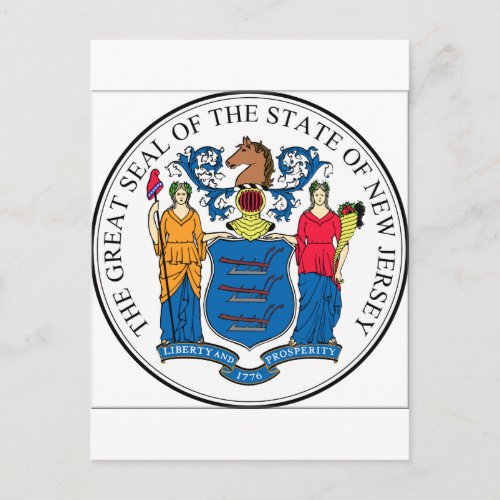 New Jersey State Seal Postcard