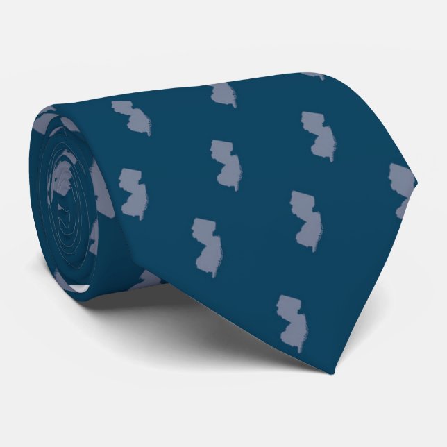 New Jersey State Tie Blue on Blue (Rolled)