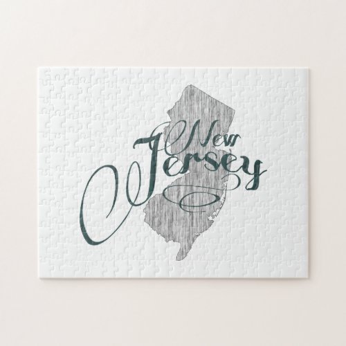 New Jersey State Typography Jigsaw Puzzle