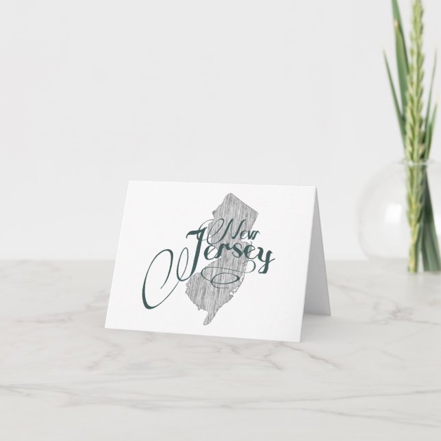 New Jersey State Typography Note Card (Front)