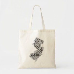 New Jersey State Word Cloud Tote Bag
