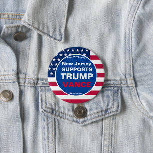New Jersey SUPPORTS TRUMP VANCE Button