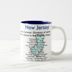 New Jersey Symbols & Map Two-Tone Coffee Mug
