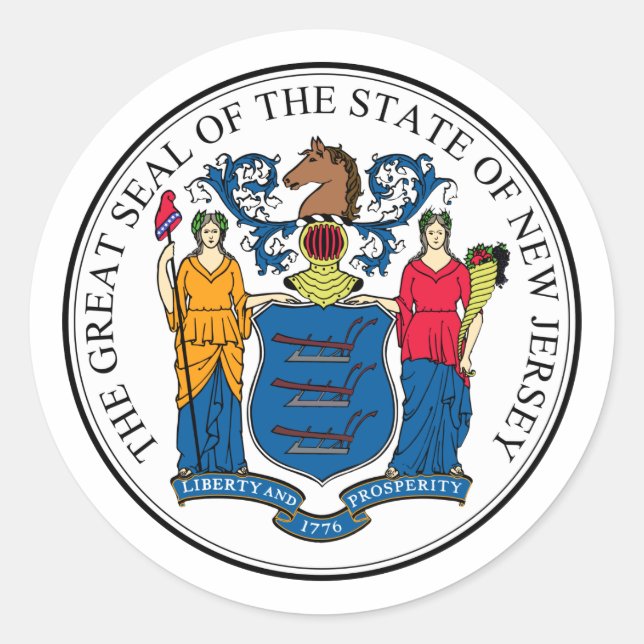 New Jersey, USA Classic Round Sticker (Front)