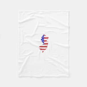 New Jersey USA flag silhouette state map Fleece Blanket
