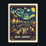 New Jersey | Vincent Van Gogh Inspired Postcard<br><div class="desc">Discover the charm of the Garden State with "New Jersey | Vincent van Gogh Inspired Postcard." This postcard artfully blends New Jersey's diverse landscapes, from its bustling boardwalks to the serene Pine Barrens, with the expressive and passionate style of Vincent van Gogh's impressionism. Each stroke on the postcard is infused...</div>