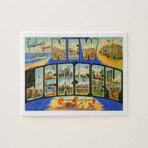 New Jersey Vintage Travel Jigsaw Puzzle