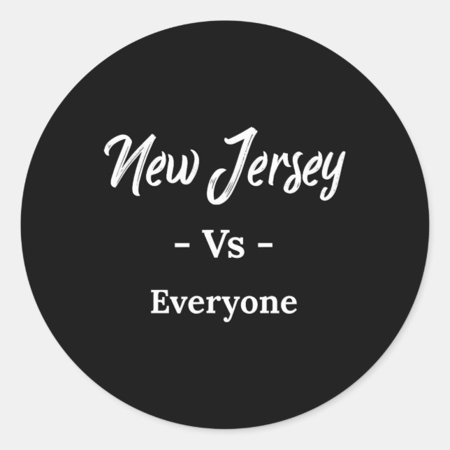 New Jersey Vs Everyone  Classic Round Sticker (Front)