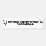 New Jersey: We invented the zipper. Bumper Sticker