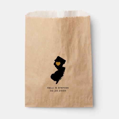 New Jersey Wedding Favor Treat Sacks Gift Bags