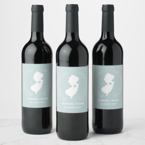 New Jersey wedding favors custom Wine Label