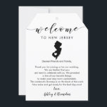 New Jersey Wedding Welcome Tag Letter Itinerary<br><div class="desc">This modern and elegant card / gift tag is the perfect addition to your hotel welcome bags. Enter the main events and a customized note to help your guests navigate the weekend. The extra large size allows you to enter all the information you need, then just tie to the handles...</div>