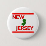 New Jersey with State outline Pinback Button