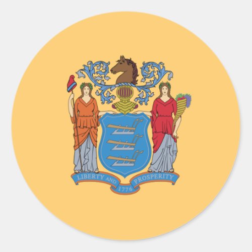 New Jerseyan Flag Flag of New Jersey Classic Round Sticker