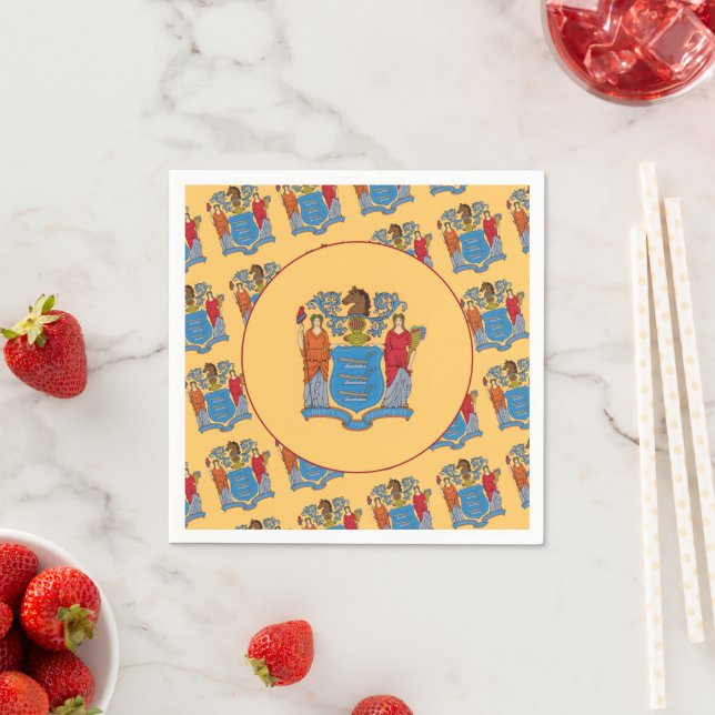 New Jerseyan Flag, Flag of New Jersey Napkins (Insitu)