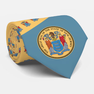 New Jerseyan Flag & Seal, Flag of New Jersey Neck Tie