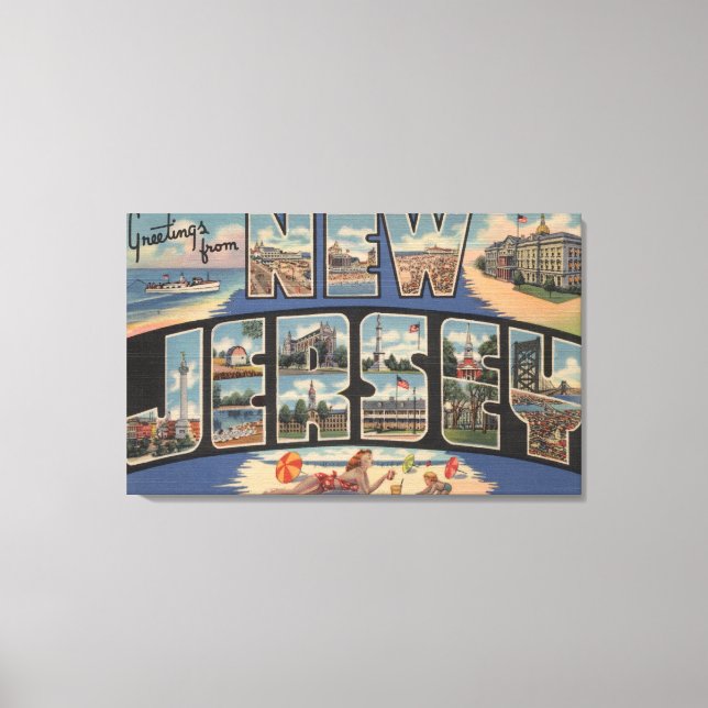 New JerseyLarge Letter ScenesNew Jersey Canvas Print (Front)