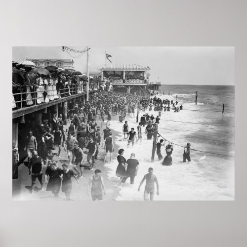 NEW JERSEYS ASBURY PARK BEACH  1908 POSTER