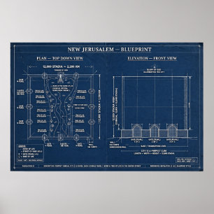 New Jerusalem Blueprint Poster — Revelation 21