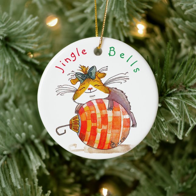 NEW Jingle Bells Guinea Pig Ornament (Tree)