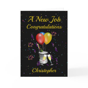 New Job Celebration Black Card