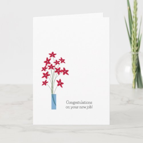 New Job Congratulations Cards cute red flowers Card