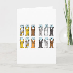 New Job Congratulations Cartoon Cats Card