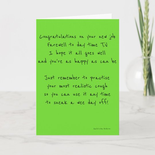 New job funny card | Zazzle.com