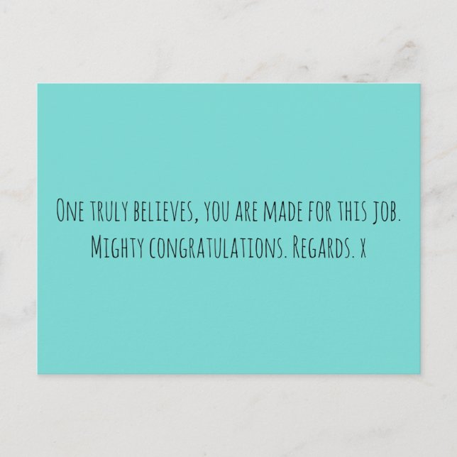 New Job Postcard (Front)