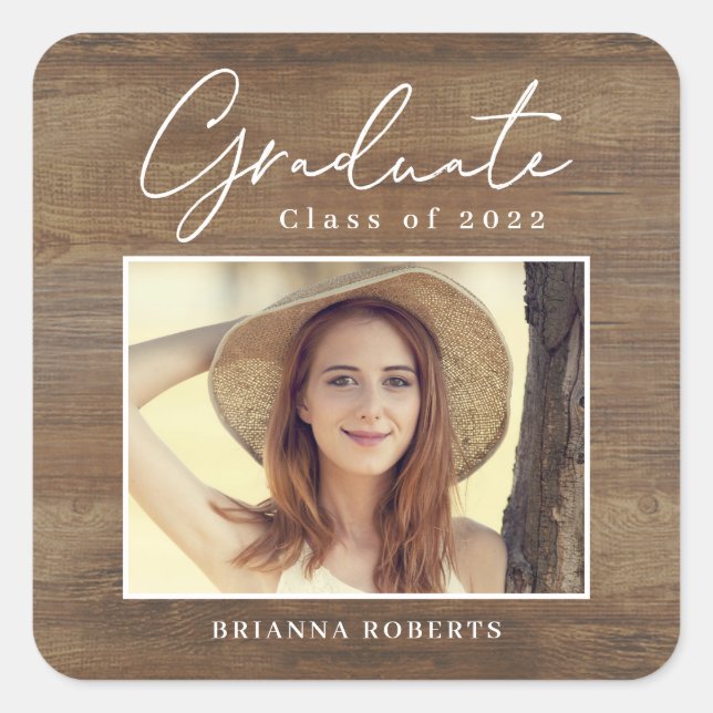 New Journey Rustic Modern Graduation Stickers (Front)