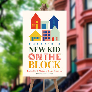 New Kid On The Block 6 Neutral Homes Baby Shower Poster