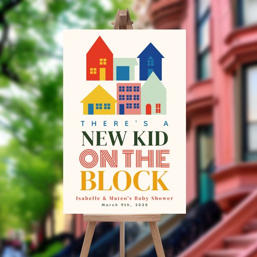 New Kid On The Block 6 Neutral Homes Baby Shower Poster