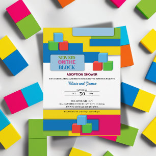 New Kid On The Block Adoption Foster Baby Shower Invitation