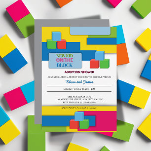 New Kid On The Block Adoption Foster Baby Shower Invitation