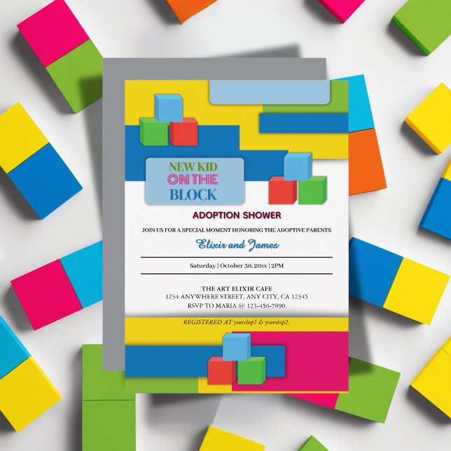 New Kid On The Block Adoption Foster Baby Shower Invitation (Creator Uploaded)