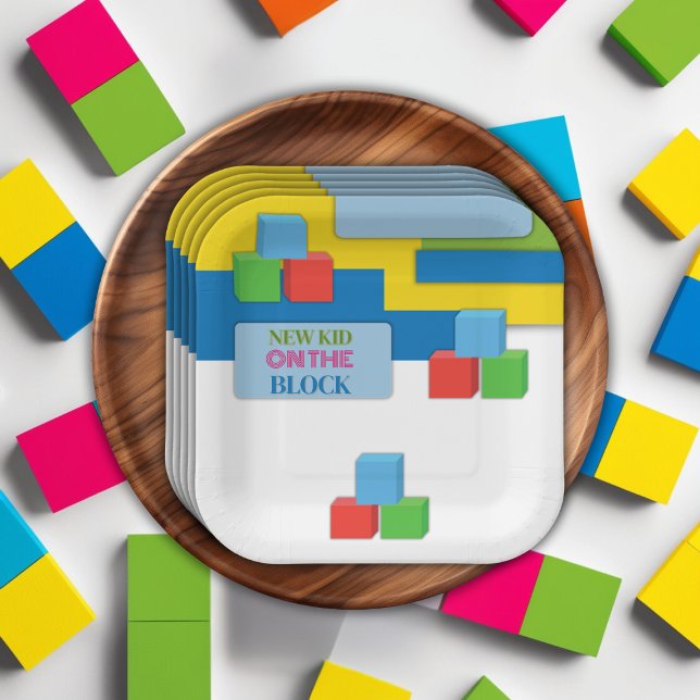 New Kid On The Block Adoption Foster Baby Shower Paper Plates (Creator Uploaded)