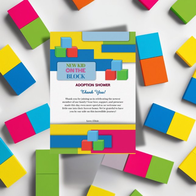 New Kid On The Block Adoption Foster Baby Shower Thank You Card (Creator Uploaded)