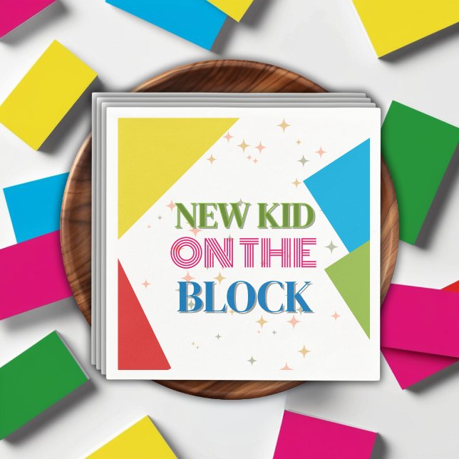 New Kid on the Block Colorful Baby Shower Napkins (Creator Uploaded)