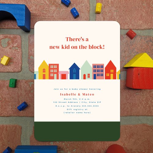 New Kid On The Block Colorful Neighborhood Invitation