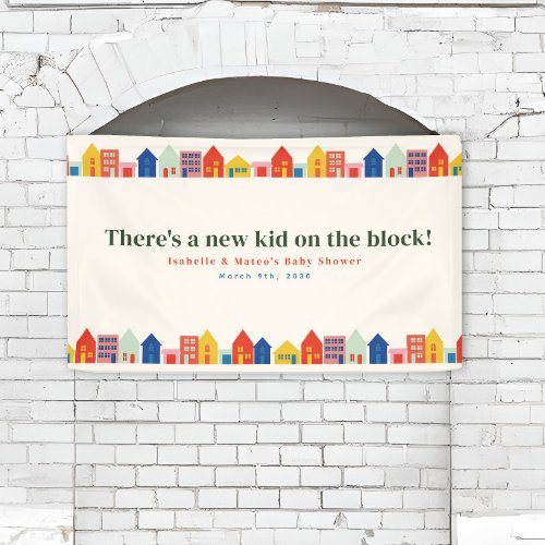 New Kid On The Block Neighborhood Baby Shower Banner