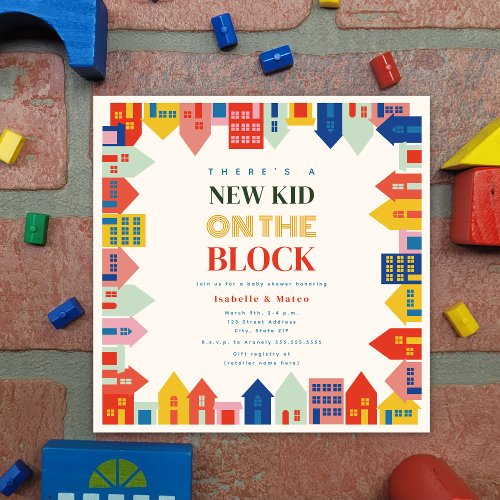 New Kid On The Block Neighborhood baby Shower Invitation