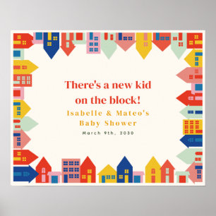 New Kid On The Block Neighborhood Baby Shower Poster