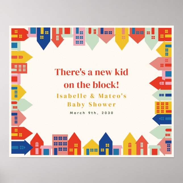 New Kid On The Block Neighborhood Baby Shower Poster (Front)