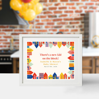 New Kid On The Block Neighborhood Baby Shower Poster by JillsPaperie at Zazzle